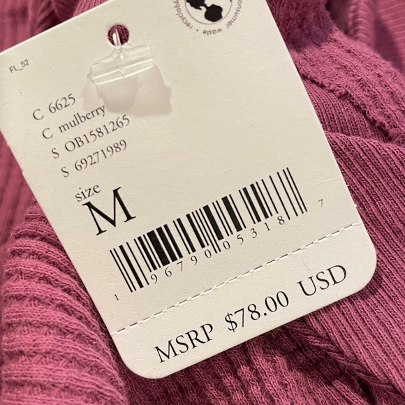 Free People Santa Clara Thermal Mulberry Size Medium NWT - Picture 4 of 6